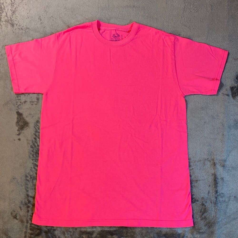 Fruit of the Loom, Mens, Medium, Hot Pink, Short Sleeve Casual T-Shirt, C-3